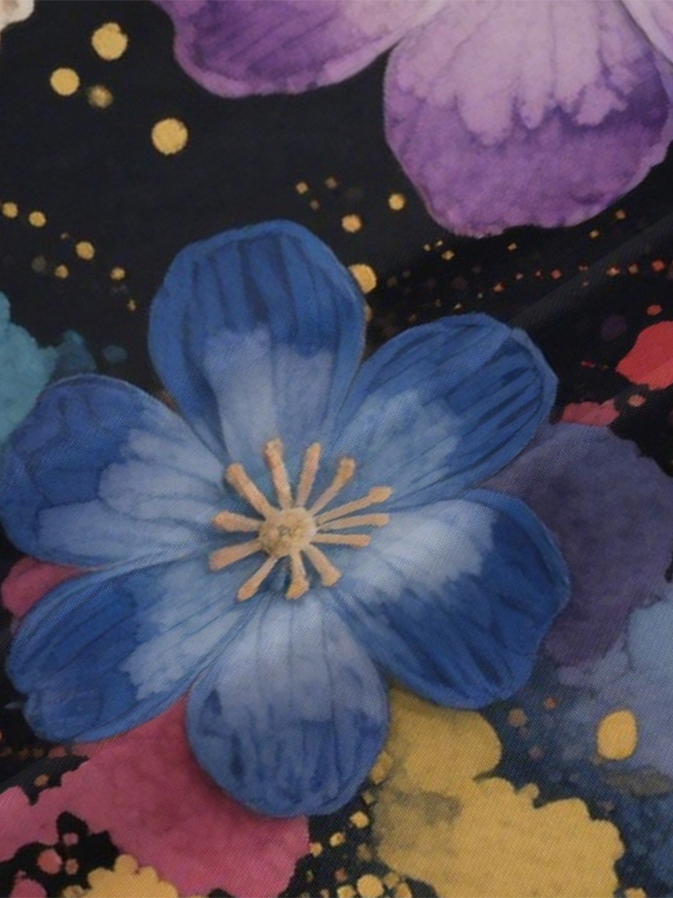 Vibrant Watercolor Floral V-Neck Bodycon Midi Dress PRW4732