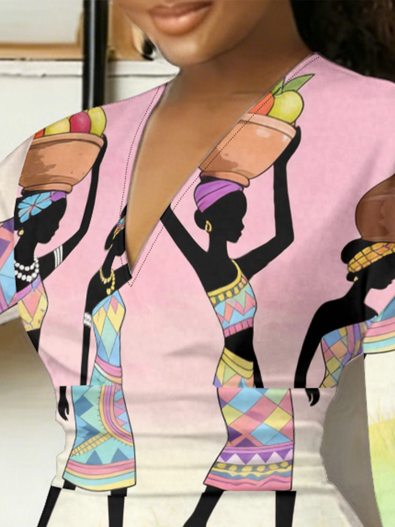 Golden Purple Floral Bodycon Midi Dress