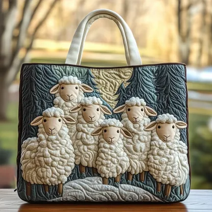 Sheep Heaven Quilted Tote Bag