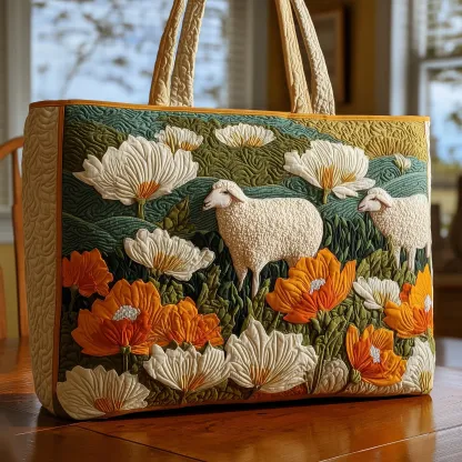 Sheep Heaven Quilted Tote Bag 
