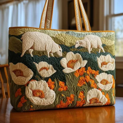 Sheep Heaven Quilted Tote Bag