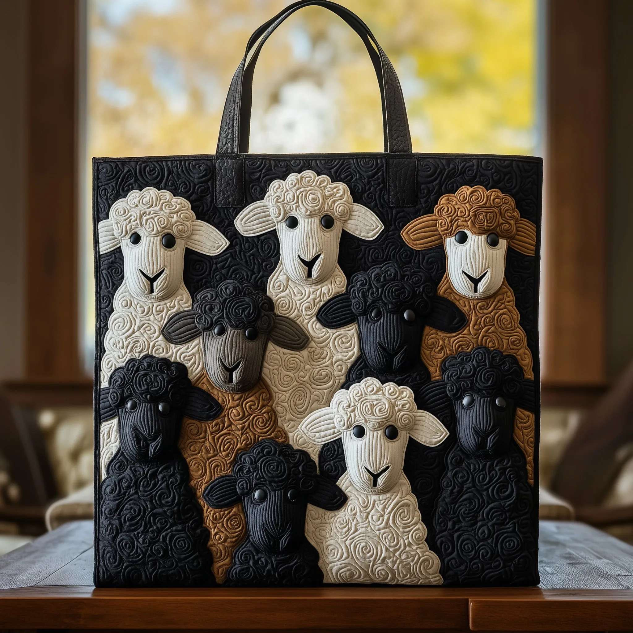 Sheep Serenity Quilted Tote Bag