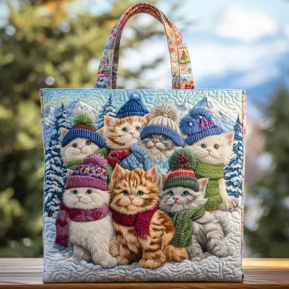 Cat Bliss Quilted Tote Bag