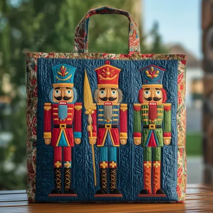 Festive Nutcracker Quilted Tote Bag