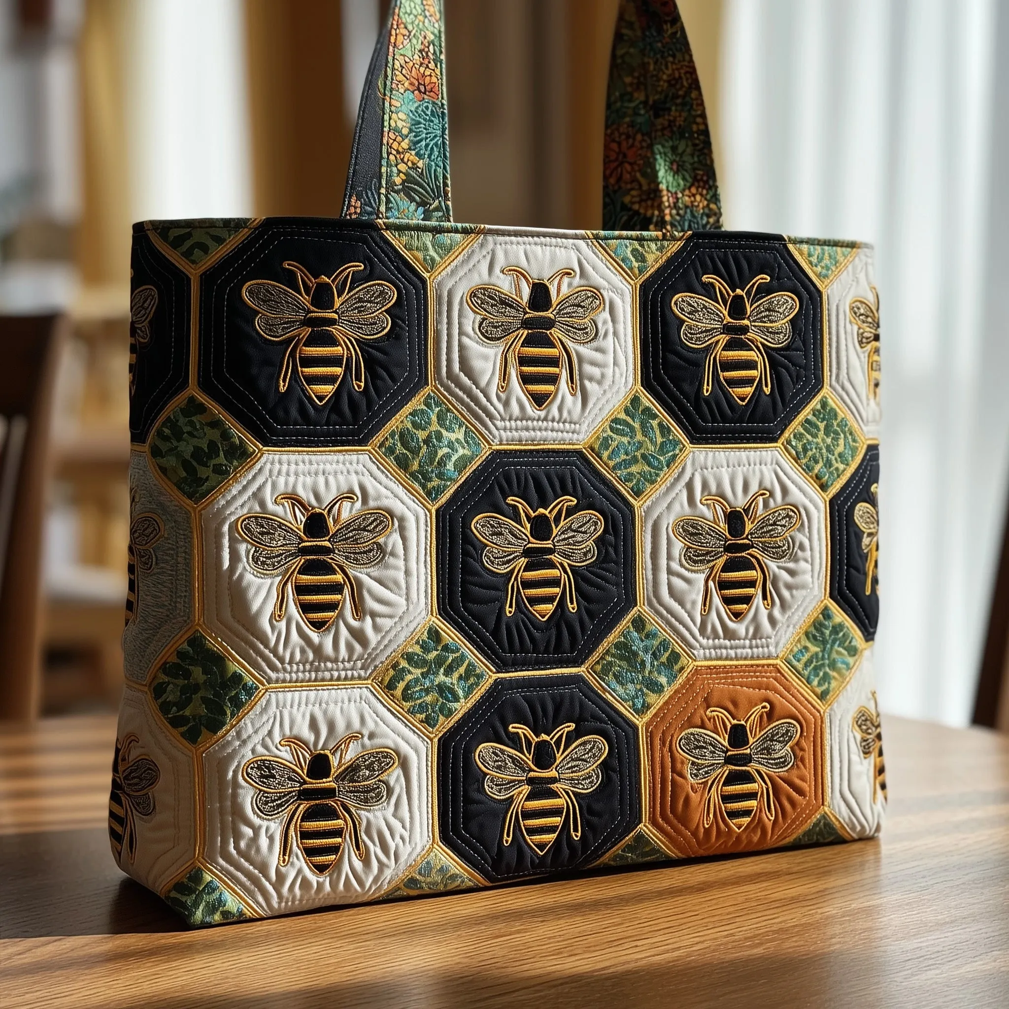 Bee Quilted Tote Bag