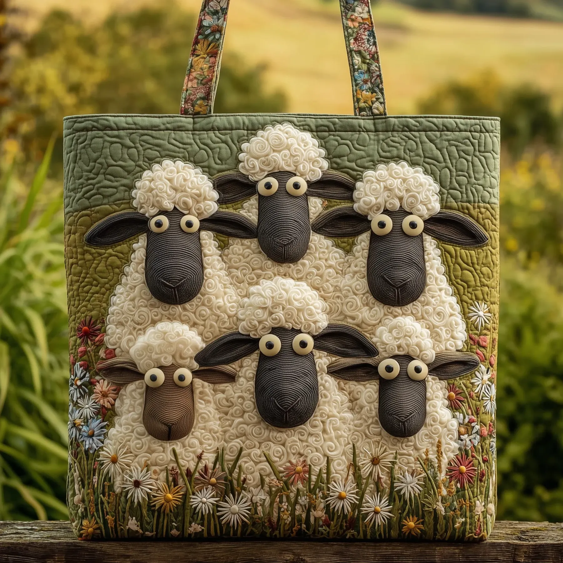 Adorable Shih Tzu Quilted Tote Bag