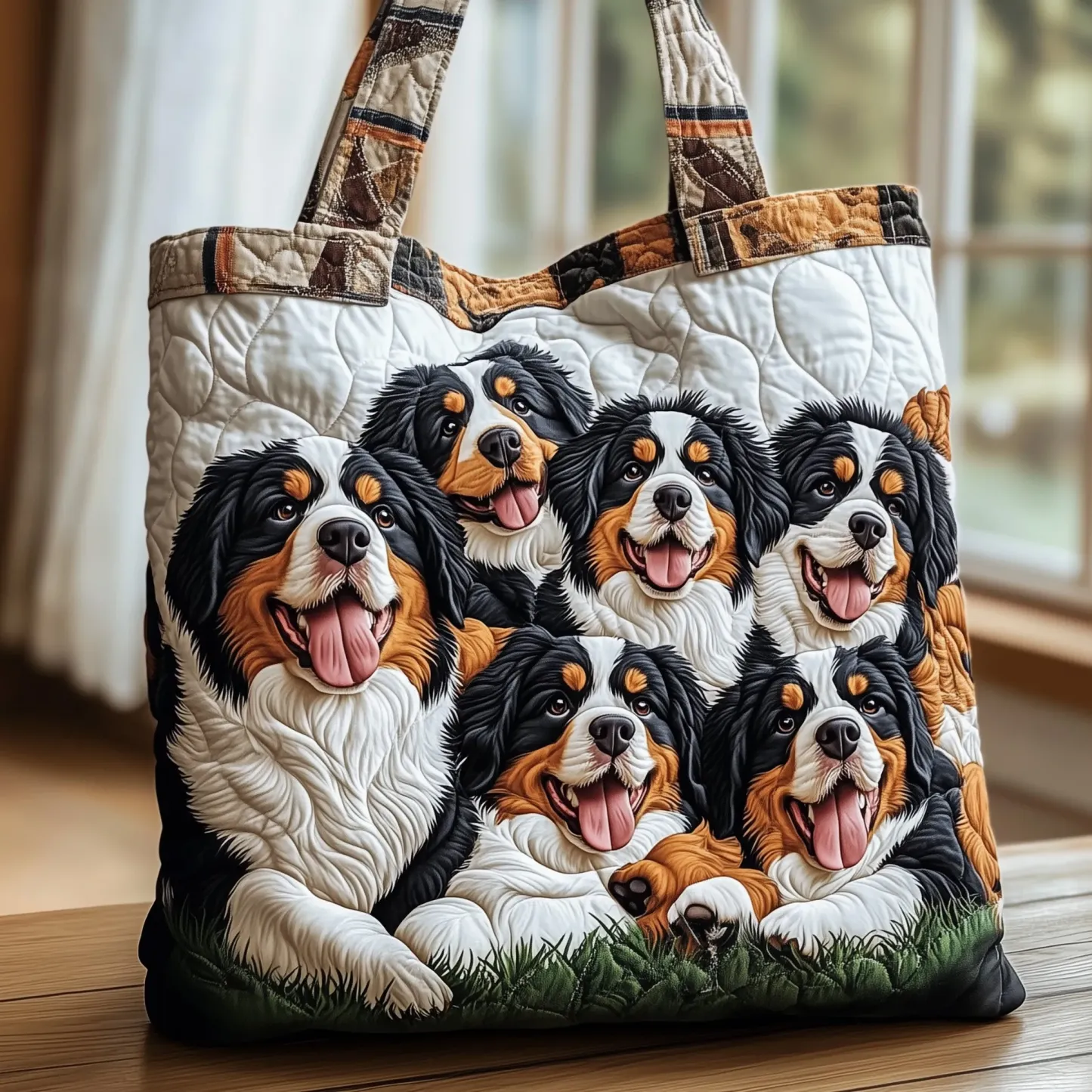 Adorable Shih Tzu Quilted Tote Bag