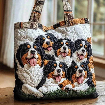 Bernese Mountain Quilted Tote Bag