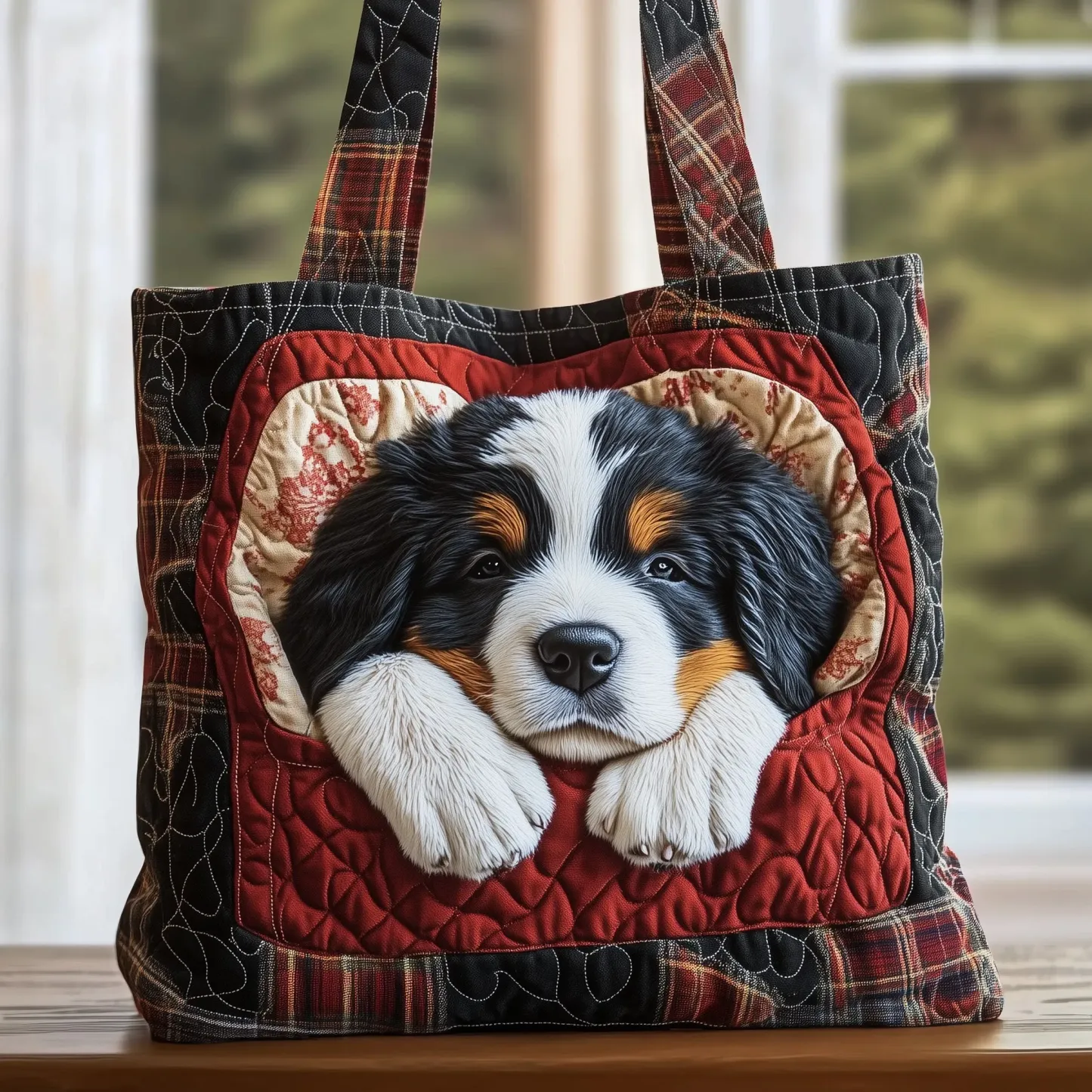 Adorable Shih Tzu Quilted Tote Bag