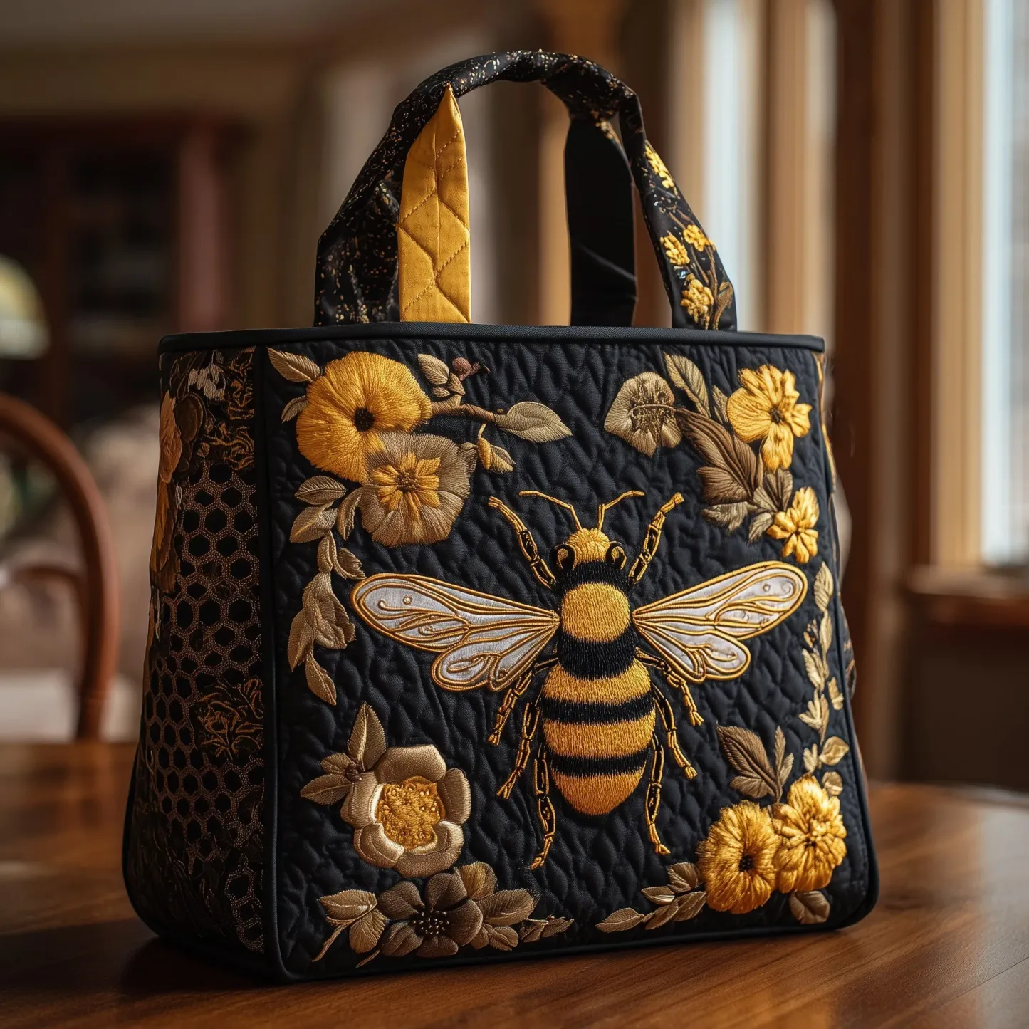 Bumble Bee Quilted Tote Bag