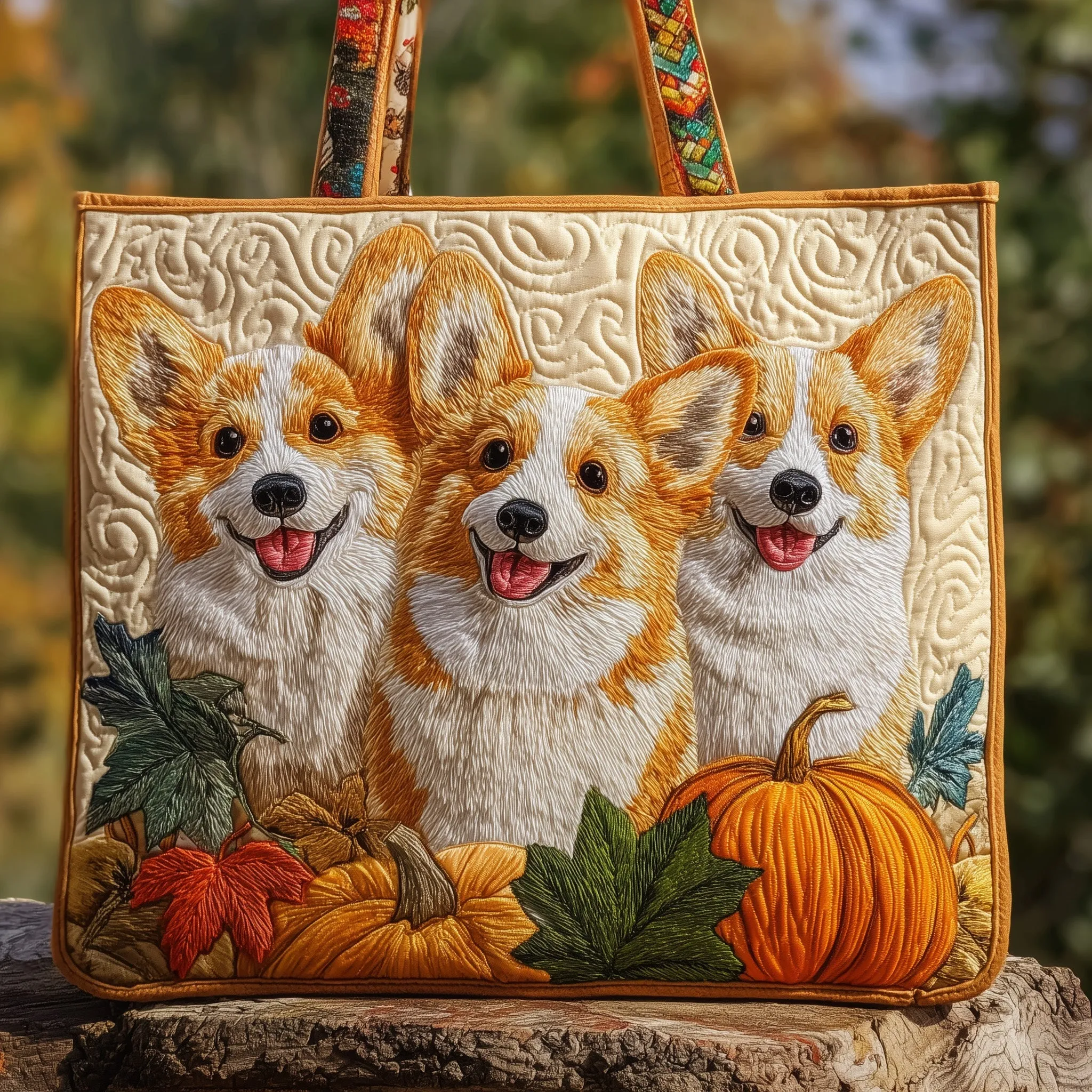 Adorable Dachshund Quilted Tote Bag