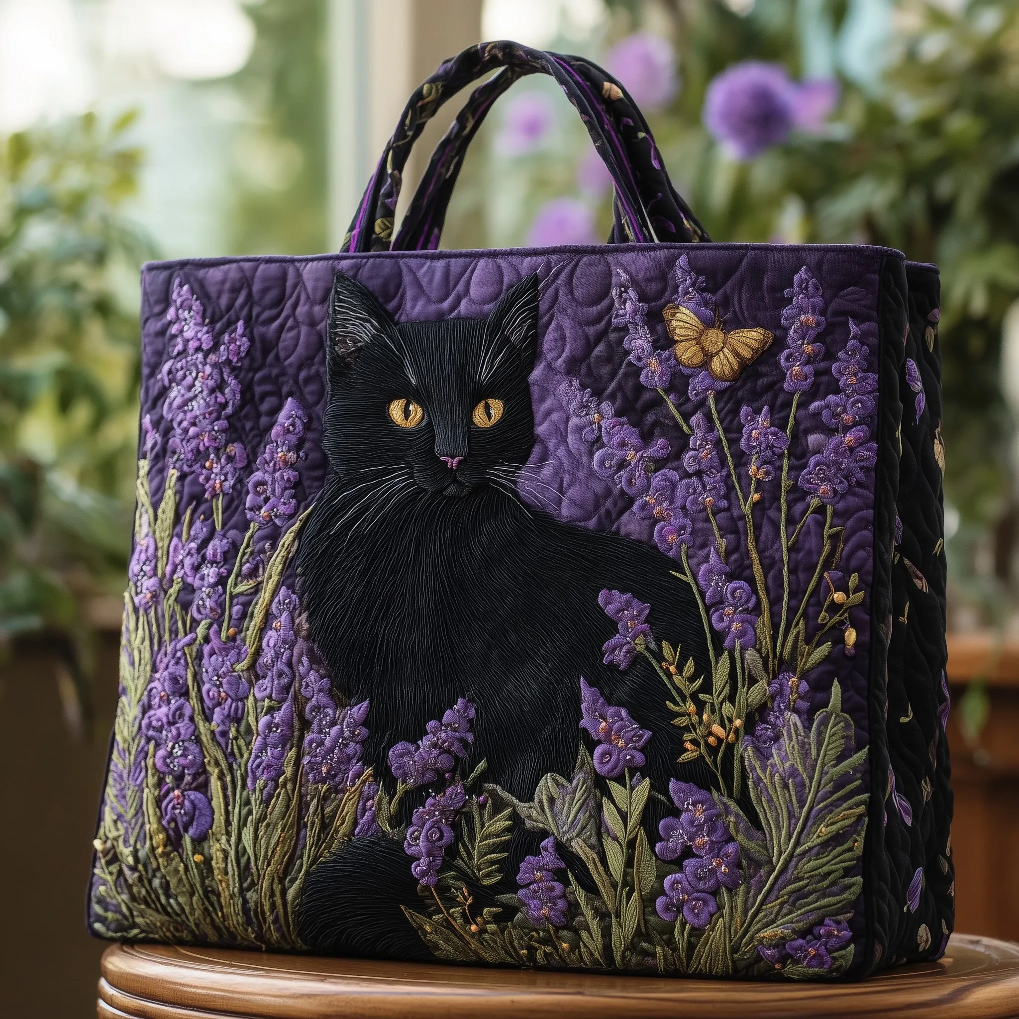 Cat Quilted Tote Bag