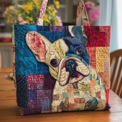French Bulldog Quilted Tote Bag