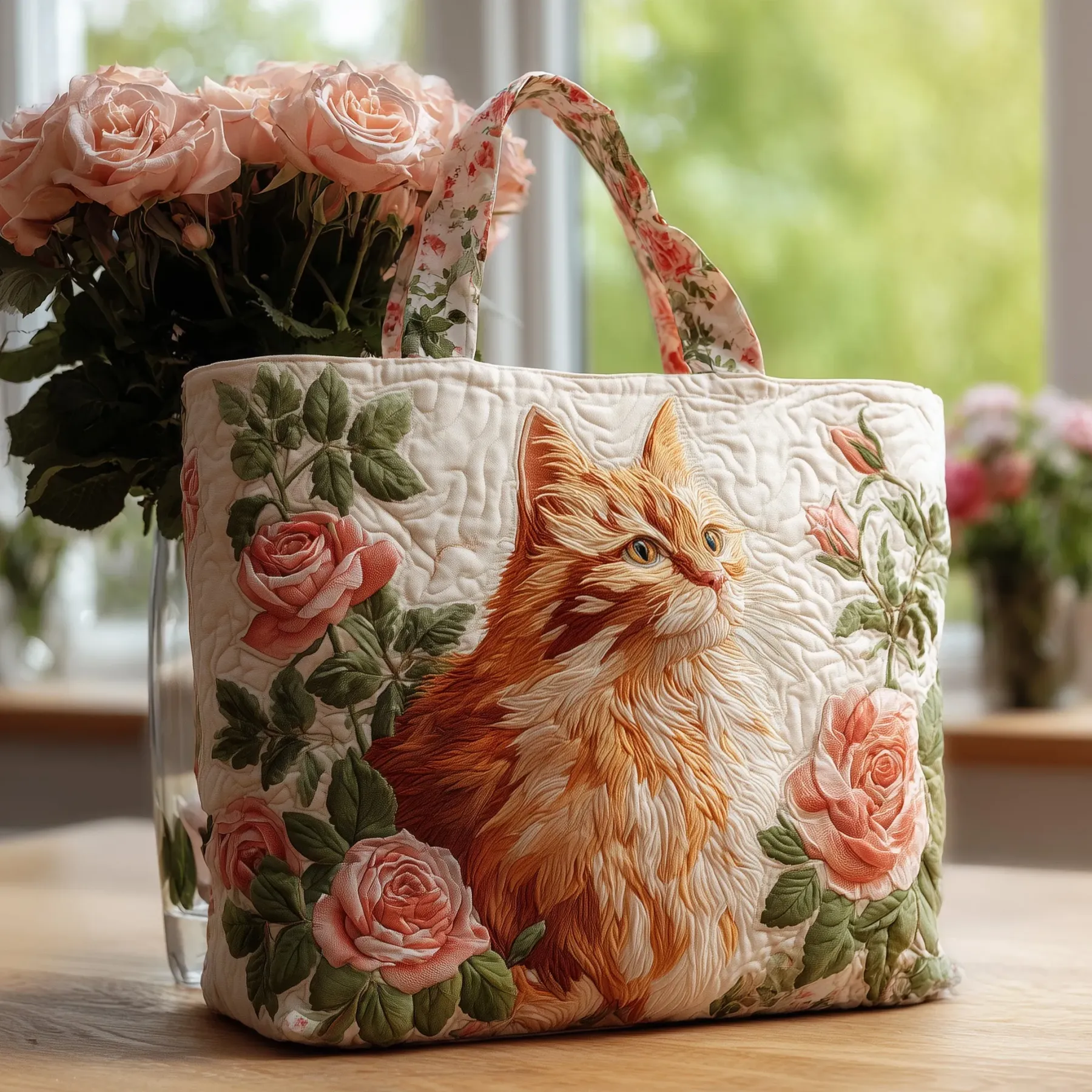 Adorable Shih Tzu Quilted Tote Bag