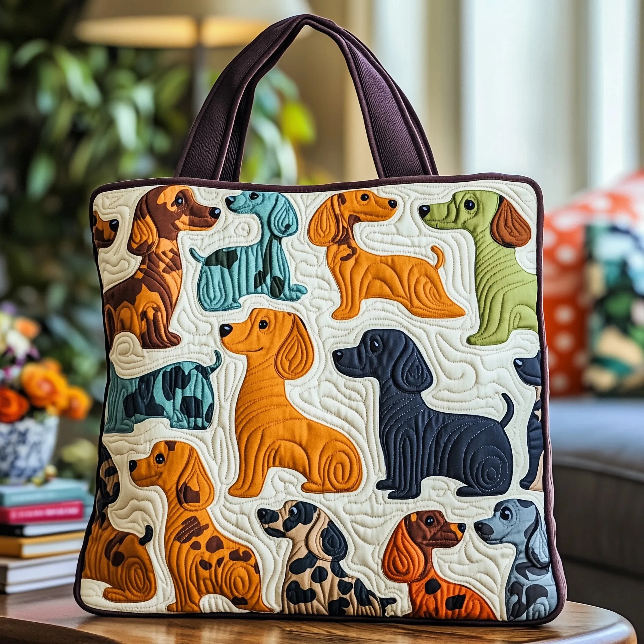Dachshund Quilted Tote Bag