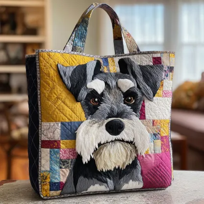 Schnauzer Quilted Tote Bag