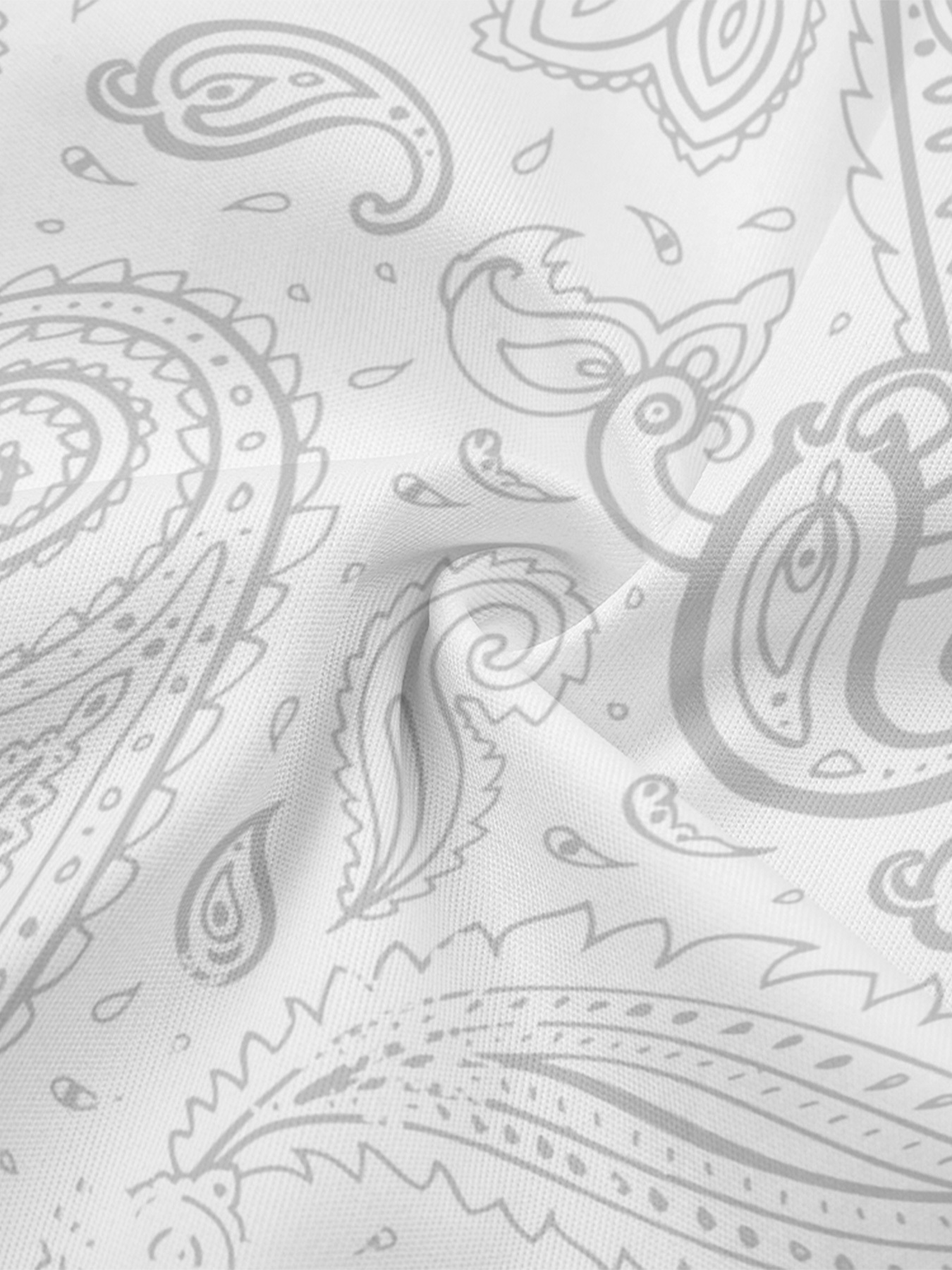 White Gradient Paisley Flare Sleeve Bodycon Midi Dress