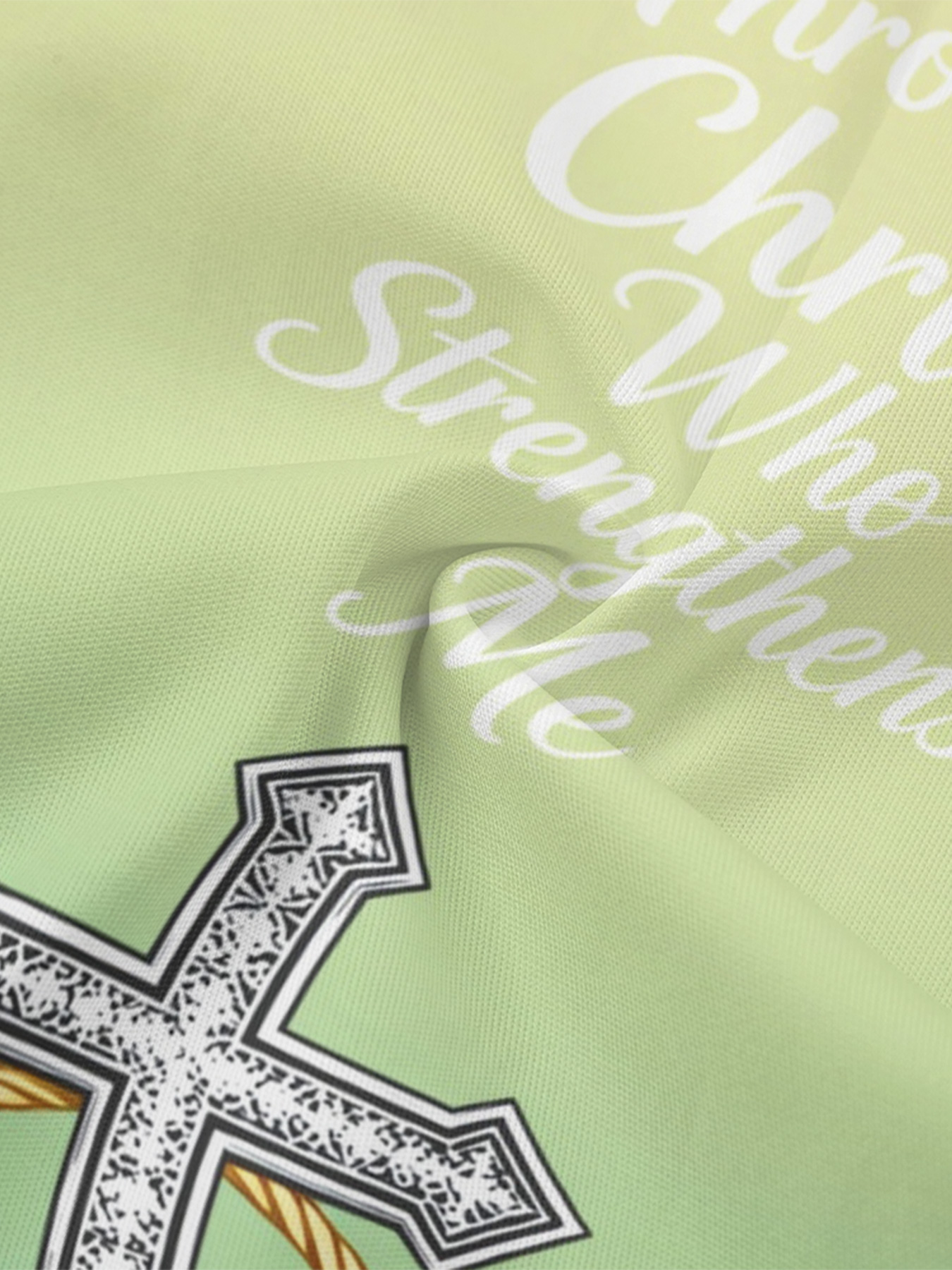 Christian Floral Basket Cross Flare Sleeve Bodycon Midi Dress