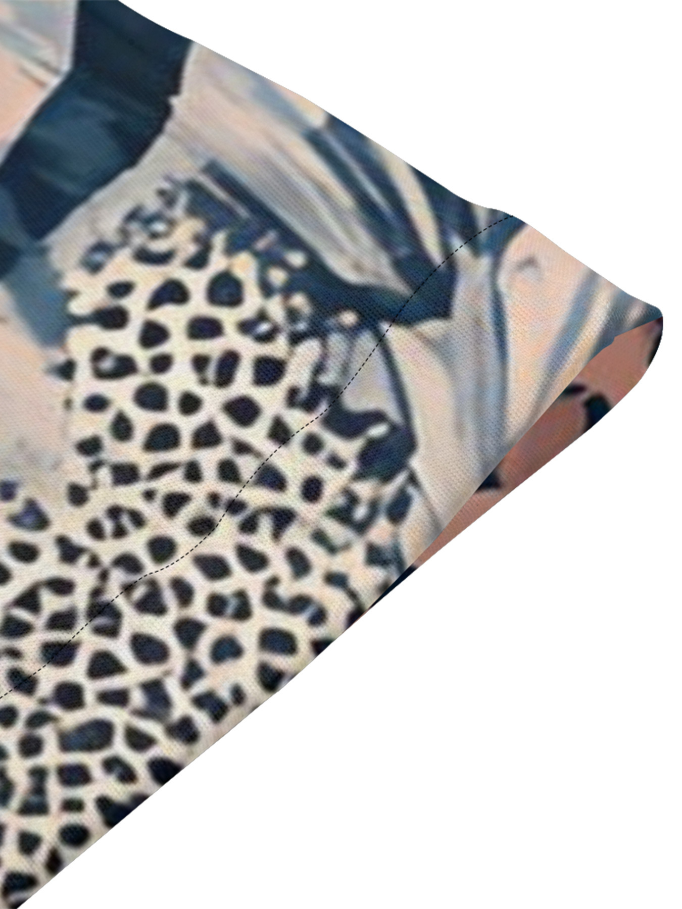 Pink & Navy Watercolor Animal Flare Sleeve Bodycon Midi Dress VWX7129