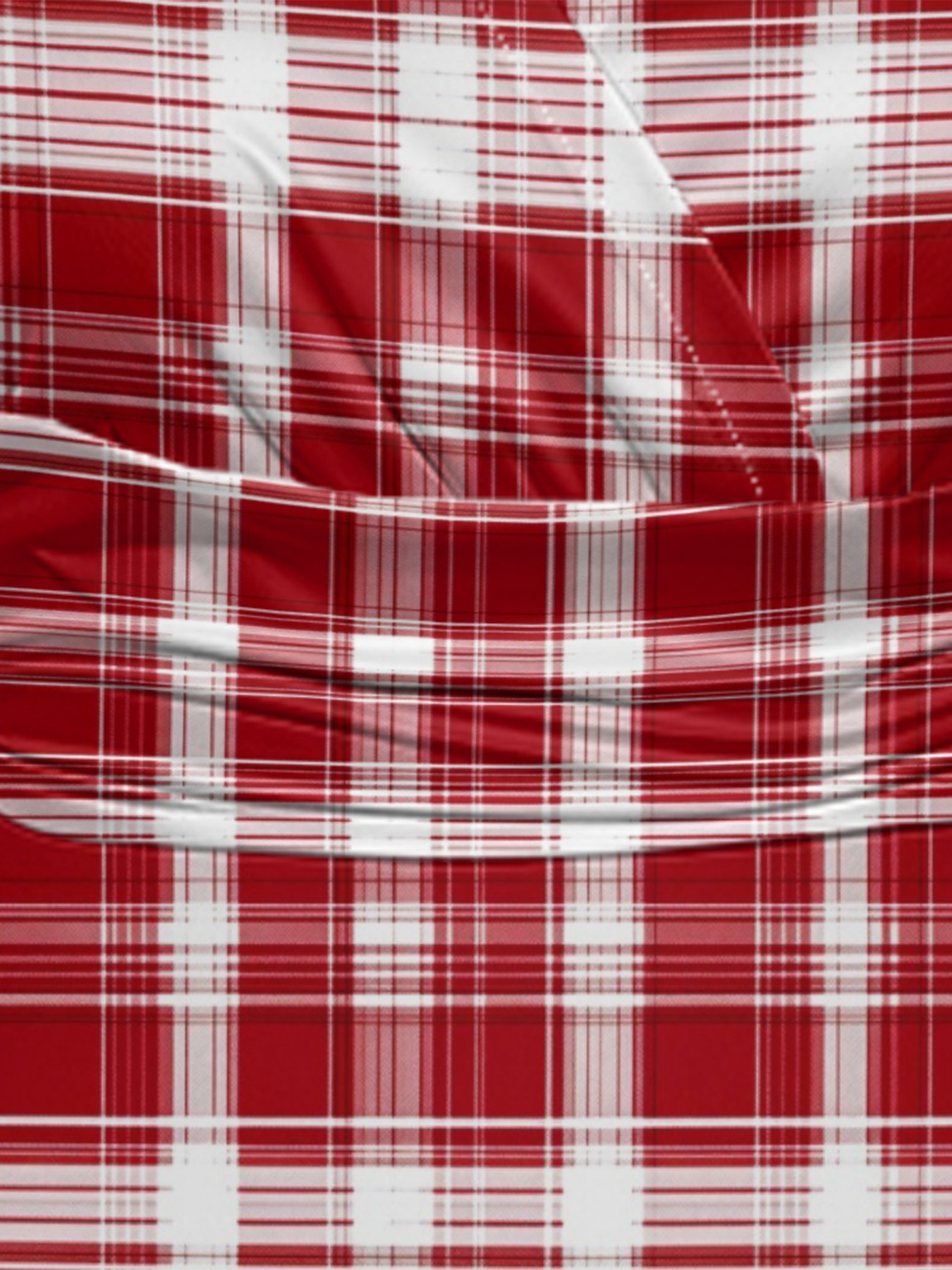 Red Plaid Cap Sleeve V-Neck Midi Dress