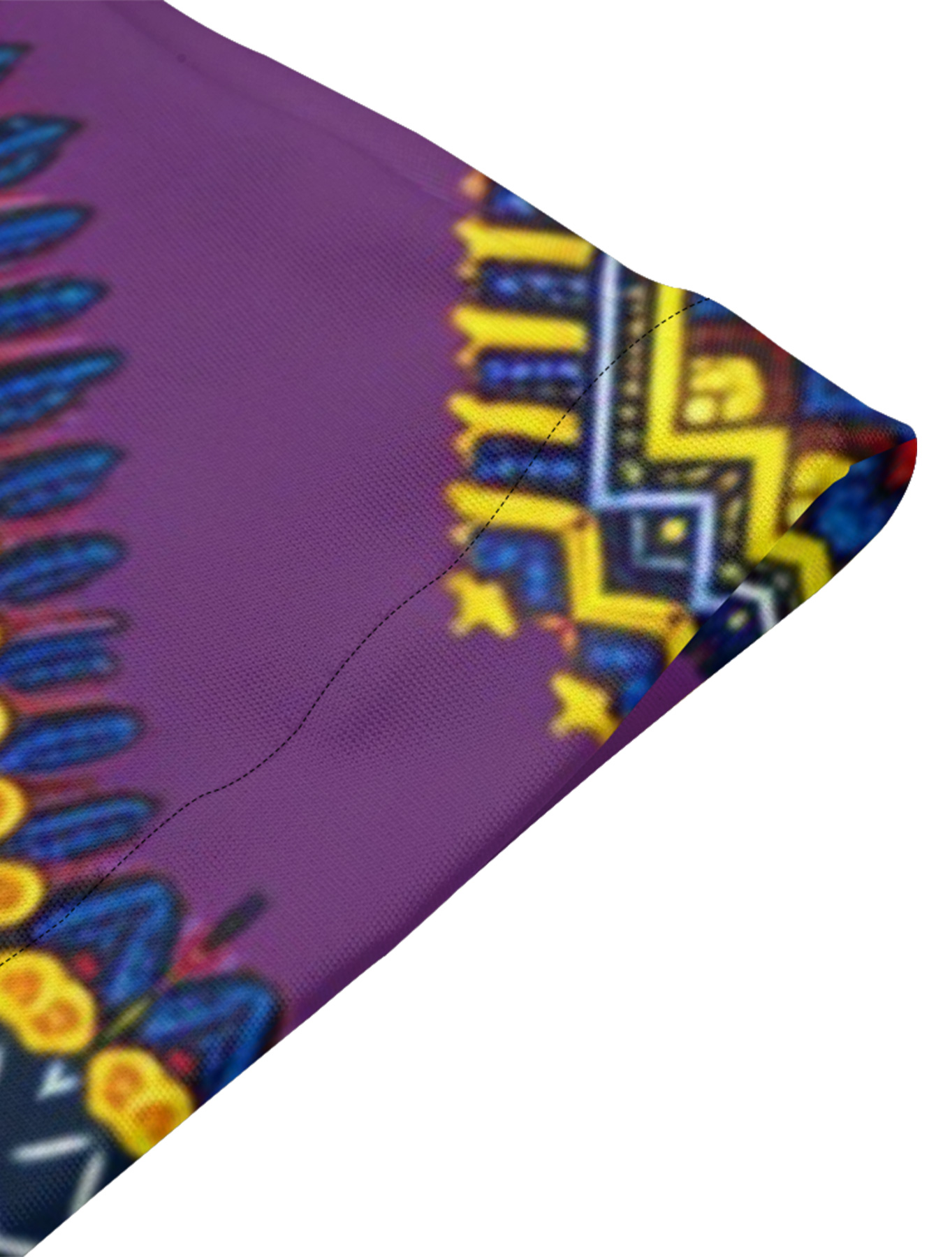 Purple Dashiki Print Bell Flare Sleeve Bodycon Midi Dress