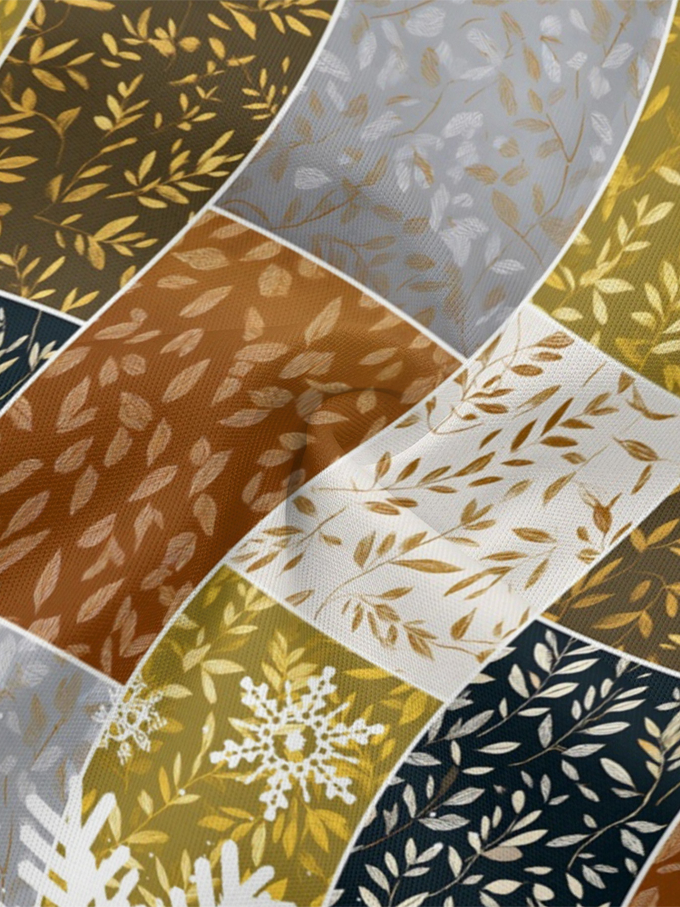 Autumn Patchwork Snowflake Flare Sleeve Bodycon Midi Dress