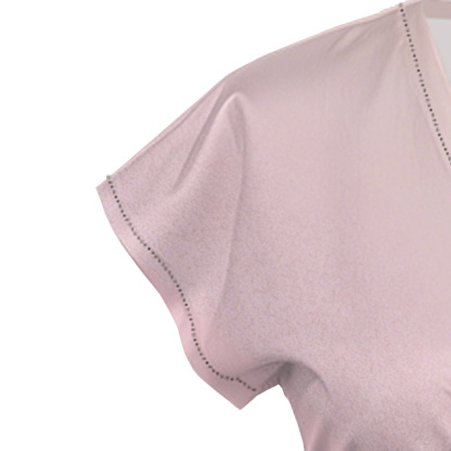 Pink & Gray Colorblock Cap Sleeve V-Neck Midi Dress ABD124