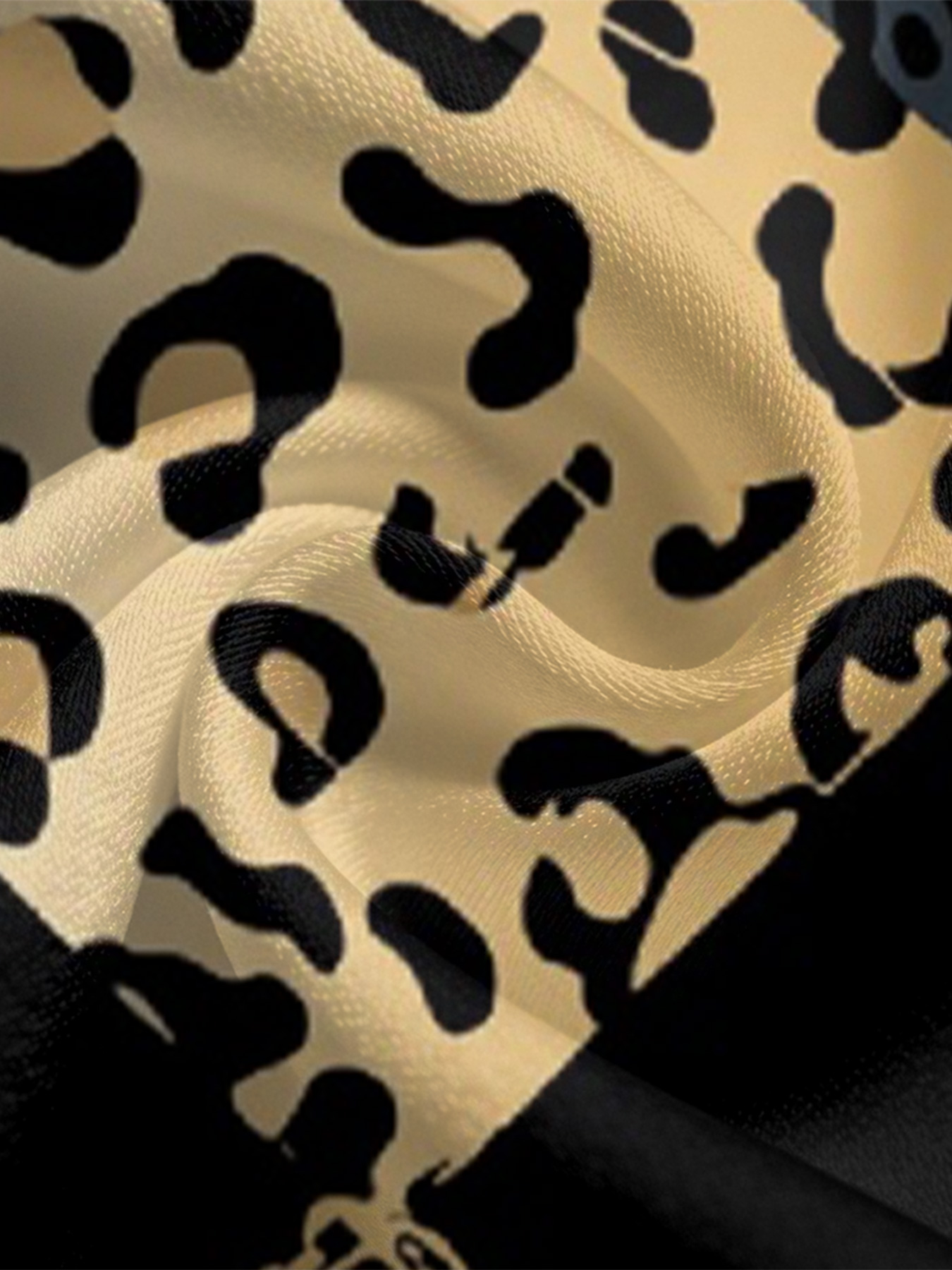 Black Leopard & Gold Chain Long Sleeve Zip-Up Jumpsuit LKJ014