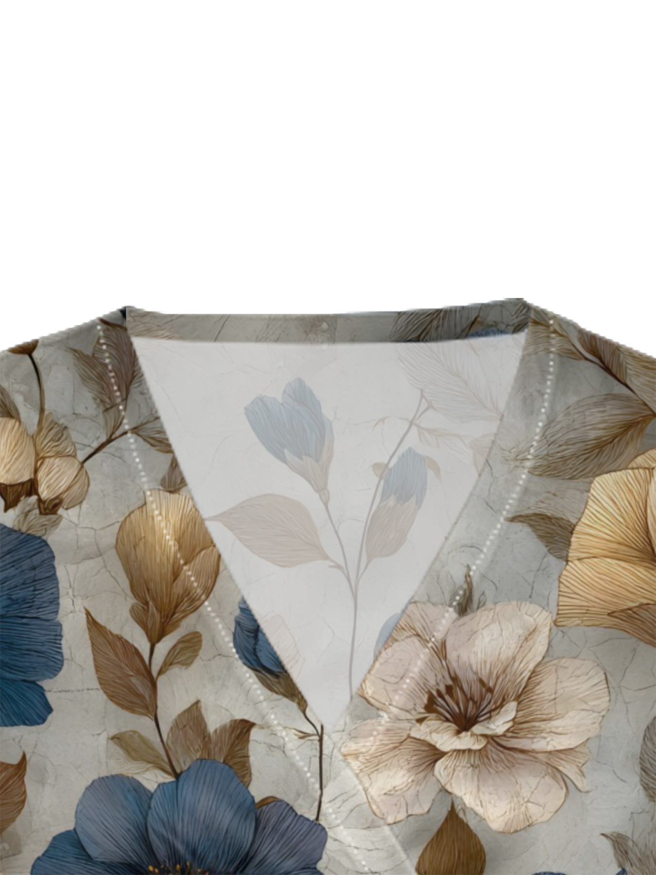  Vintage Floral Cap Sleeve V-Neck Midi Dress