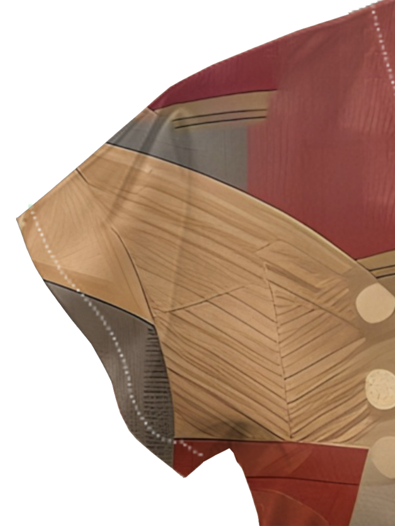 Vintage Abstract Cap Sleeve V-Neck Midi Dress