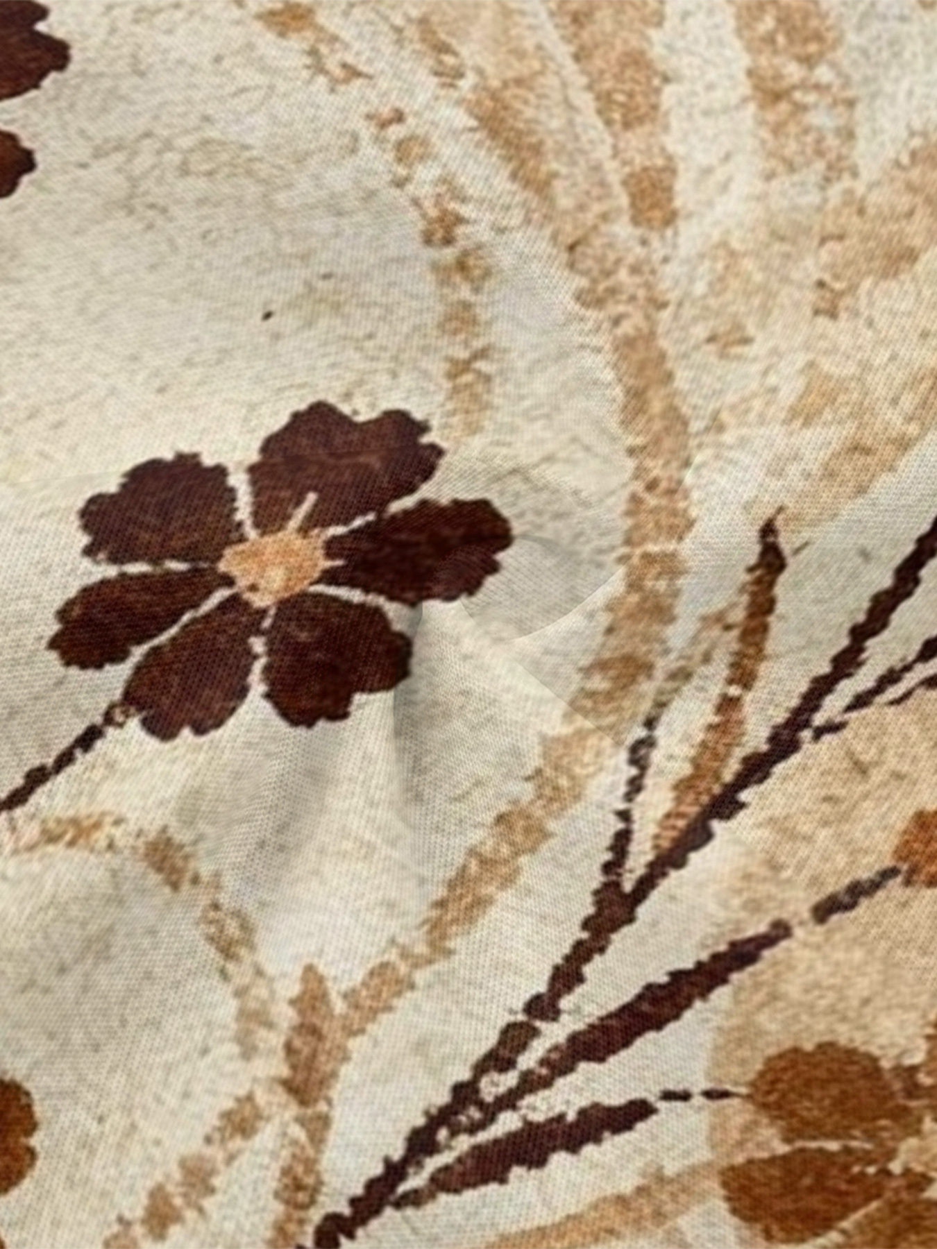 Beige Chevron Floral Flare Sleeve Bodycon Midi Dress ZYW731