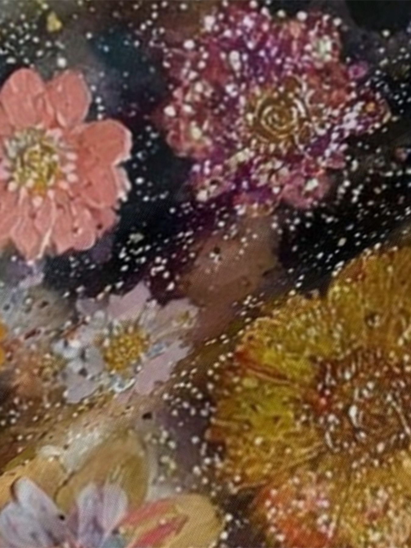 Vintage Floral Oil  V-Neck Bodycon Midi Dress NXR2519