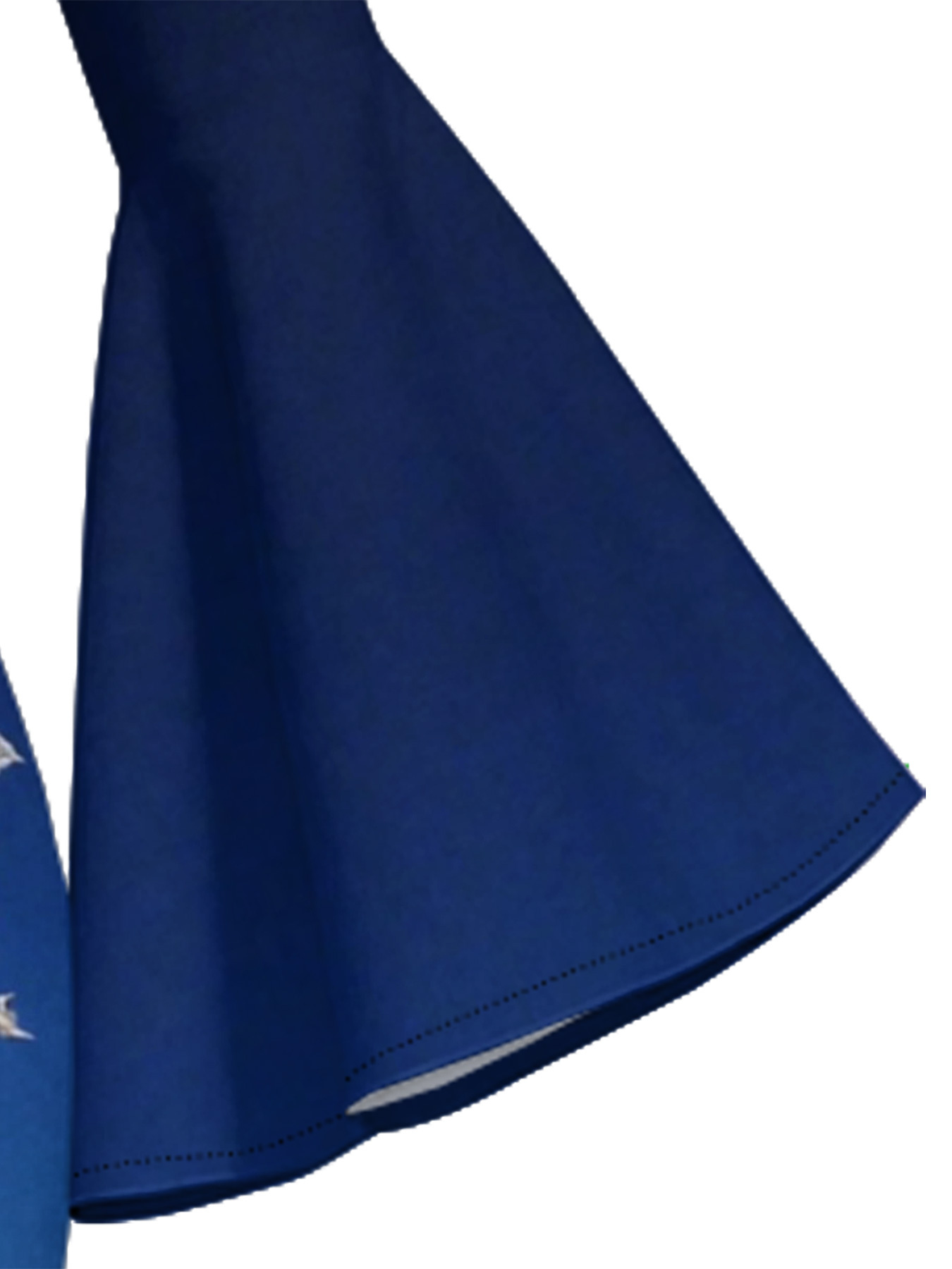 Gradient Blue Crystal Cross Easter Flare Sleeve Bodycon Midi Dress