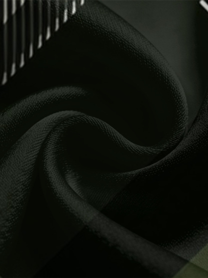 Green Plaid Long Sleeve Zip-Up Jumpsuit