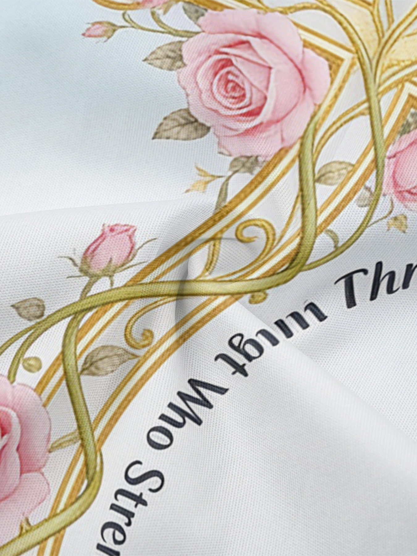 Ombre Blue-White Gold Cross Easter Flare Sleeve Bodycon Midi Dress