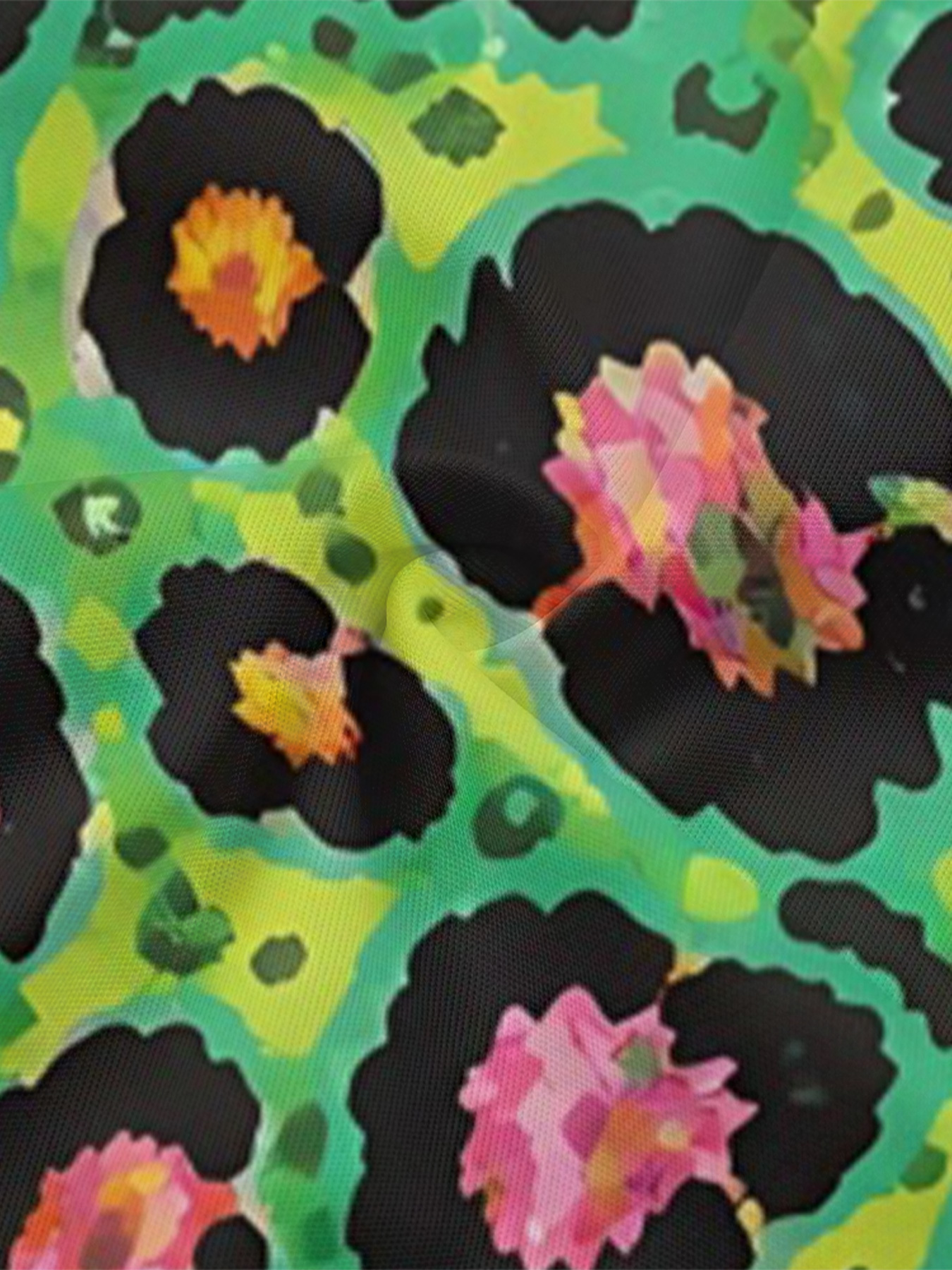 Green Neon Leopard Sleeveless Halter Jumpsuit