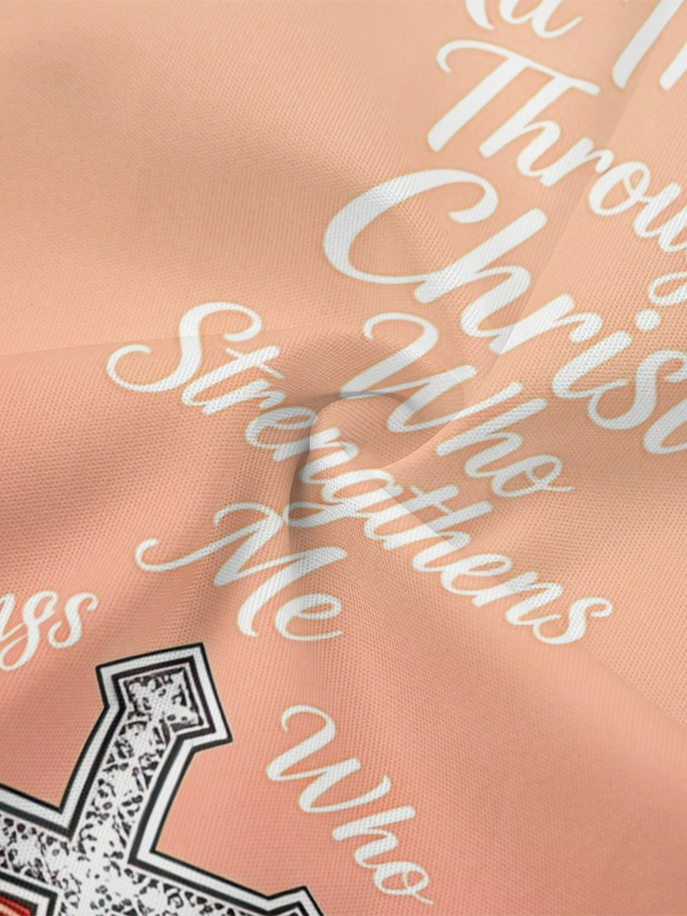 Peach-Pink Floral Basket Cross Easter Flare Sleeve Bodycon Midi Dress