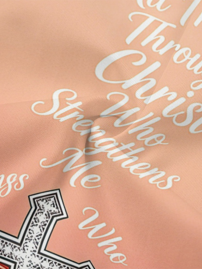 Peach-Pink Floral Basket Cross Easter Flare Sleeve Bodycon Midi Dress