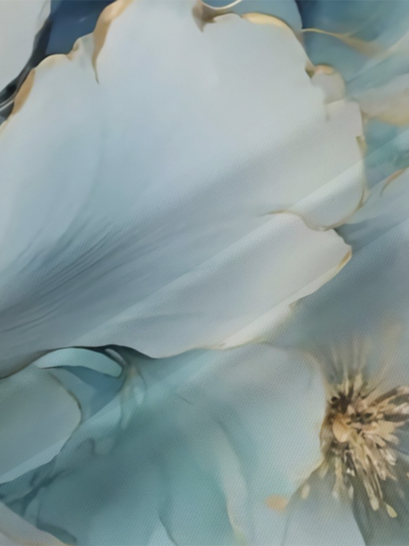 Teal Watercolor Floral V-Neck Bodycon Midi Dress ACH763