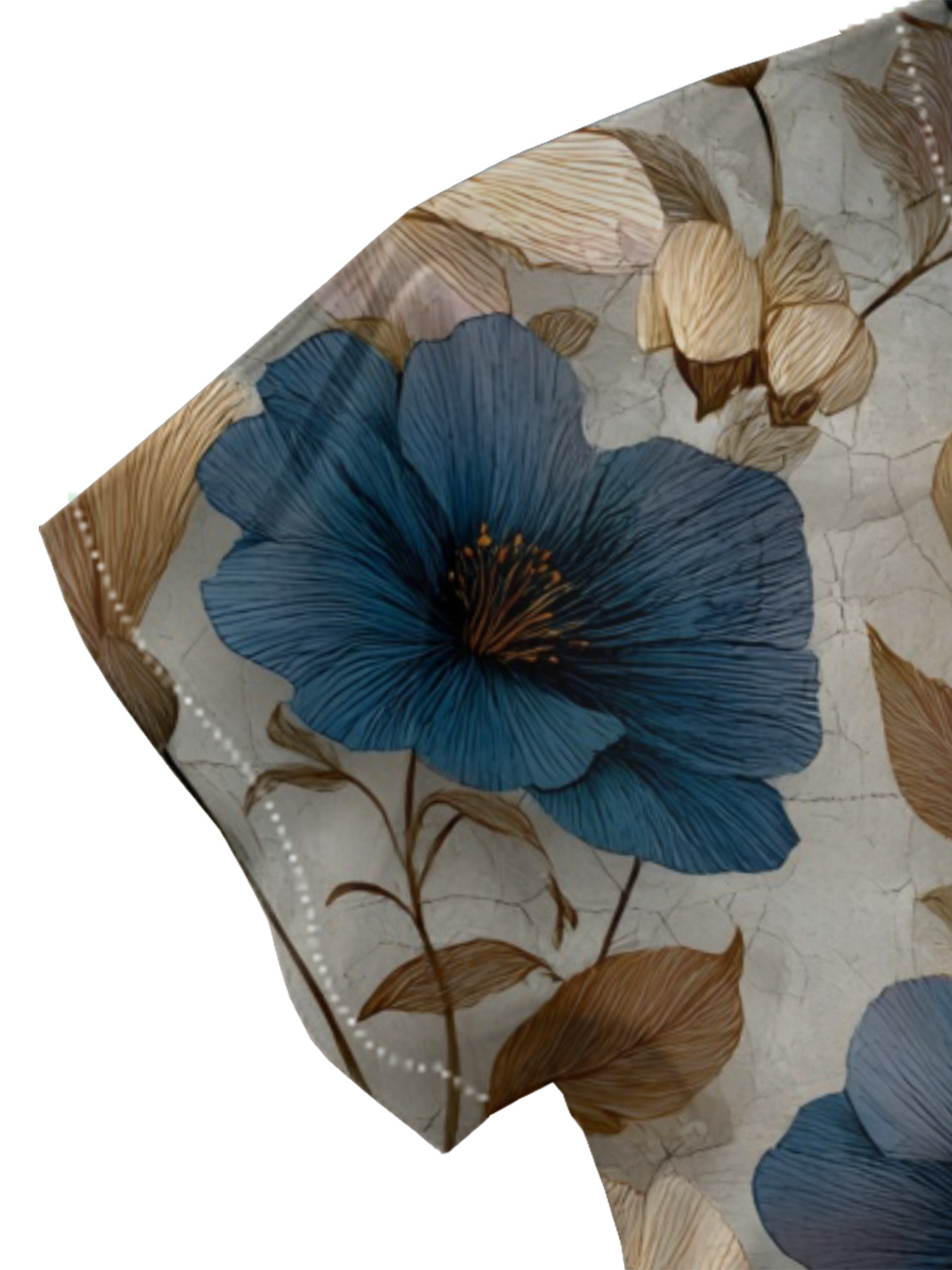  Vintage Floral Cap Sleeve V-Neck Midi Dress