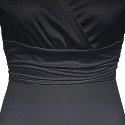 Black to Pink Ombre Cap Sleeve V-Neck Midi Dress BEH741