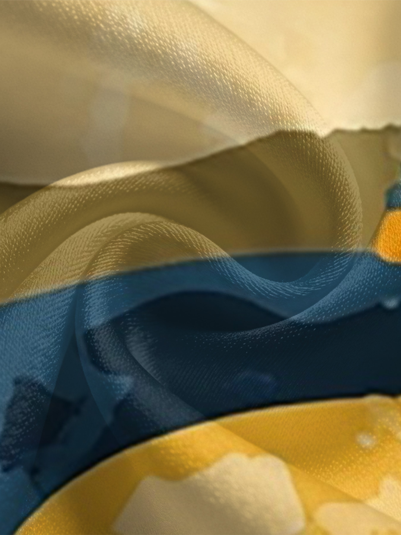 Yellow & Blue Camo Long Sleeve Zip-Up Jumpsuit 