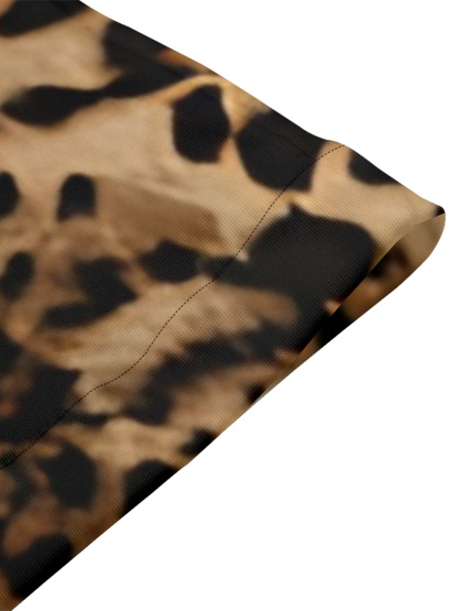 Classic Leopard Print Bell Flare Sleeve Bodycon Midi Dress