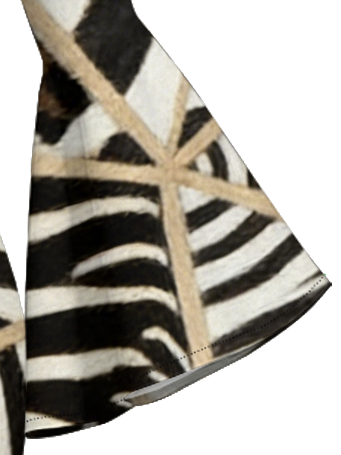 Zebra & Leopard Patchwork Flare Sleeve Bodycon Midi Dress