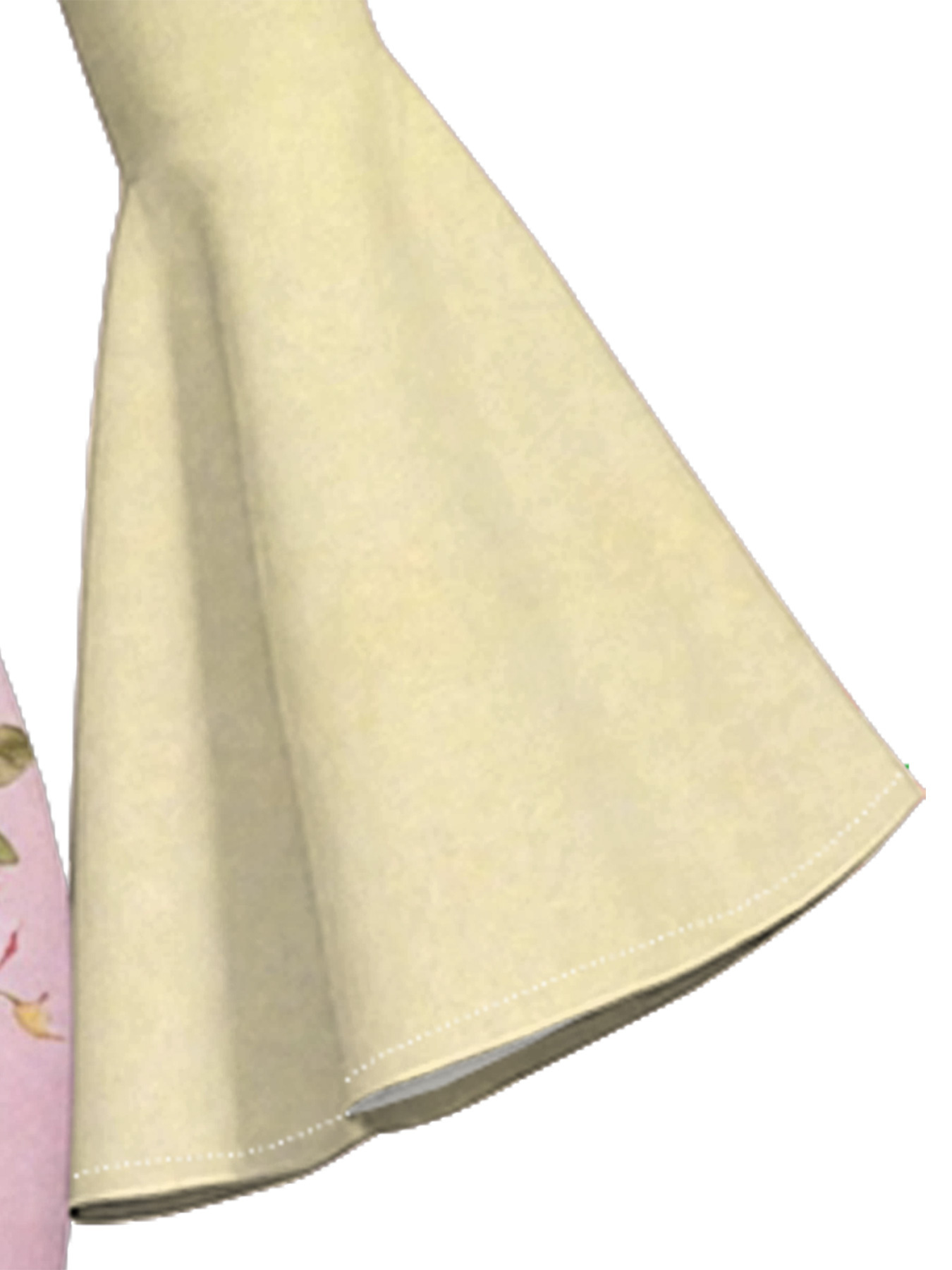 Butter Yellow Christian Cross Easter Flare Sleeve Bodycon Midi Dress