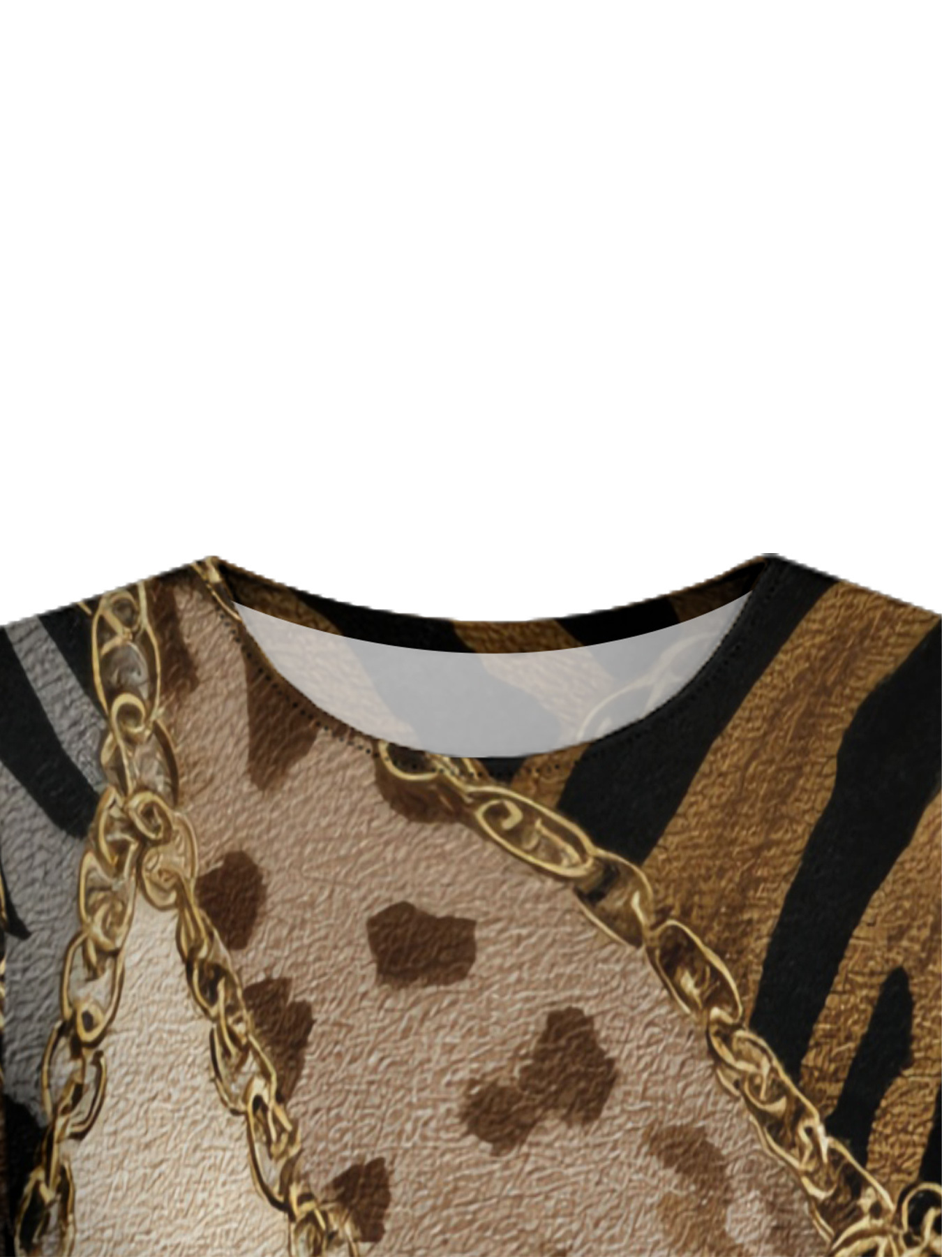 Brown & Gold Leopard Flare Sleeve Bodycon Midi Dress JKL3675