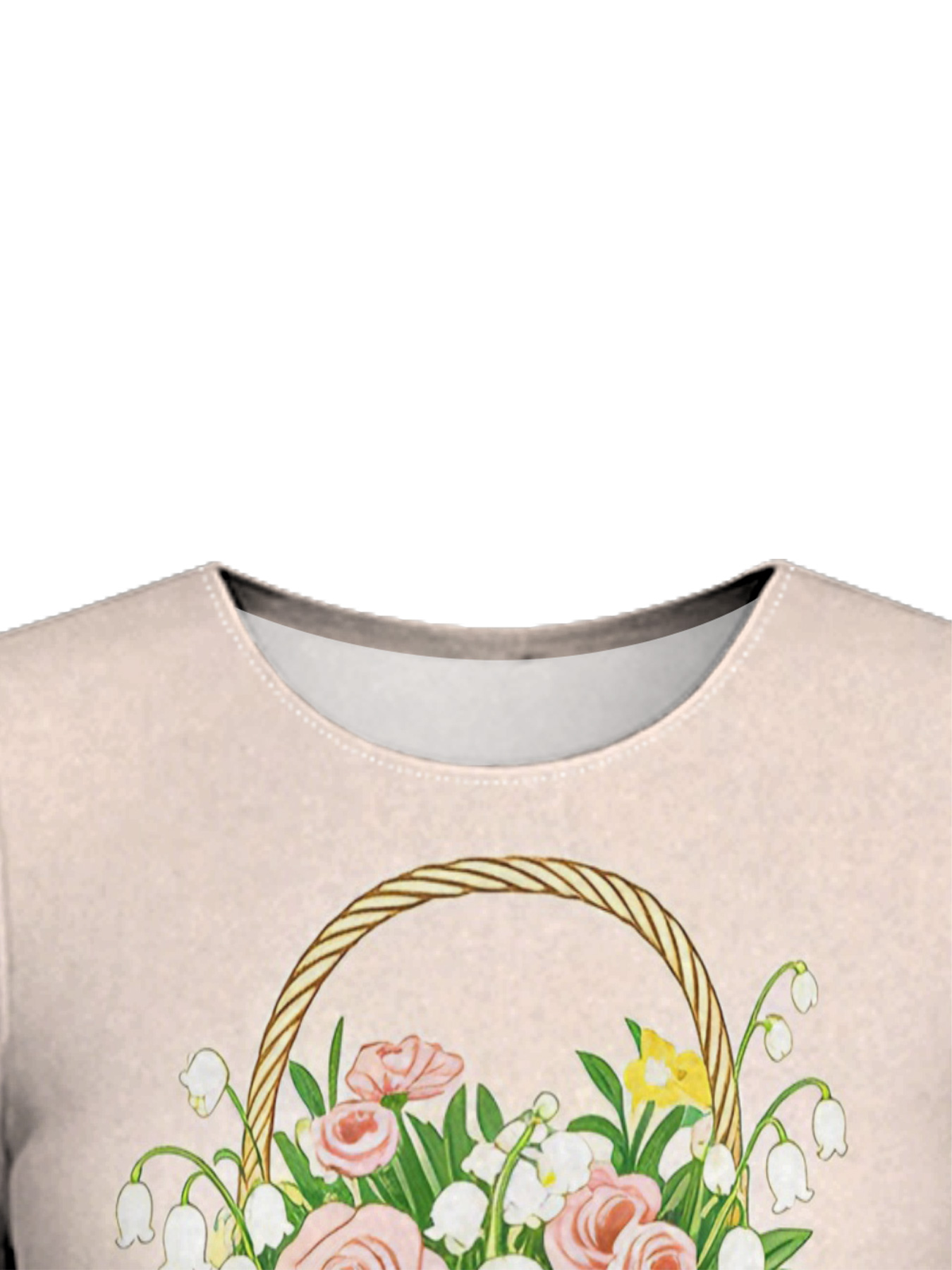 Lavender Ombre Rose Cross Easter Flare Sleeve Bodycon Midi Dress