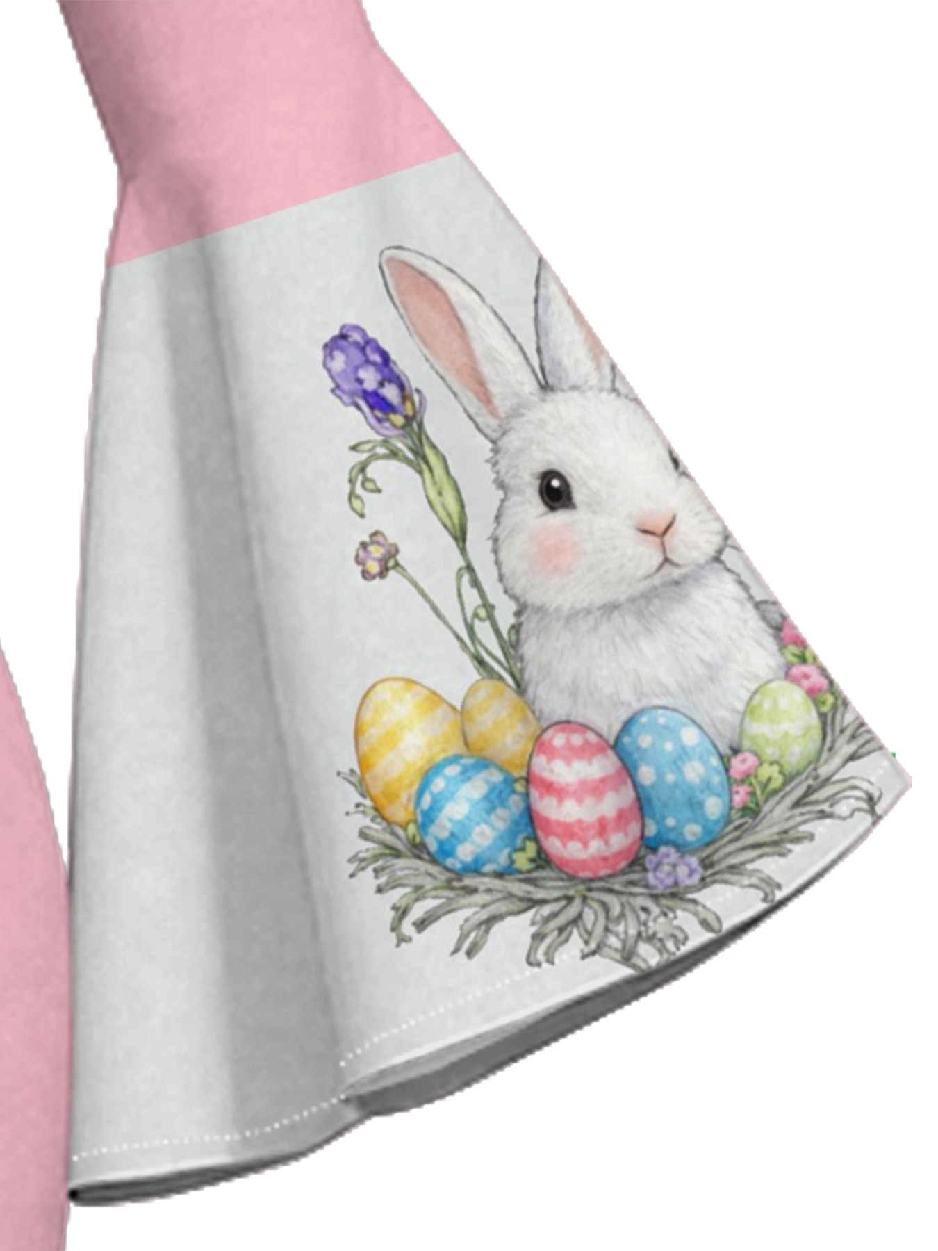 Blush Pink Easter Bunny Cross Easter Flare Sleeve Bodycon Midi Dress