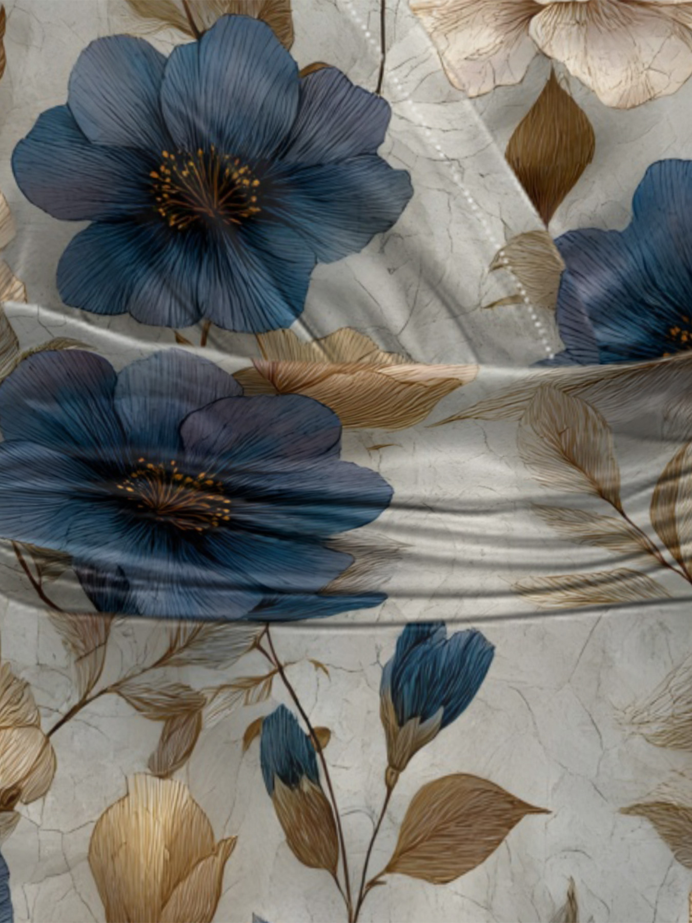  Vintage Floral Cap Sleeve V-Neck Midi Dress