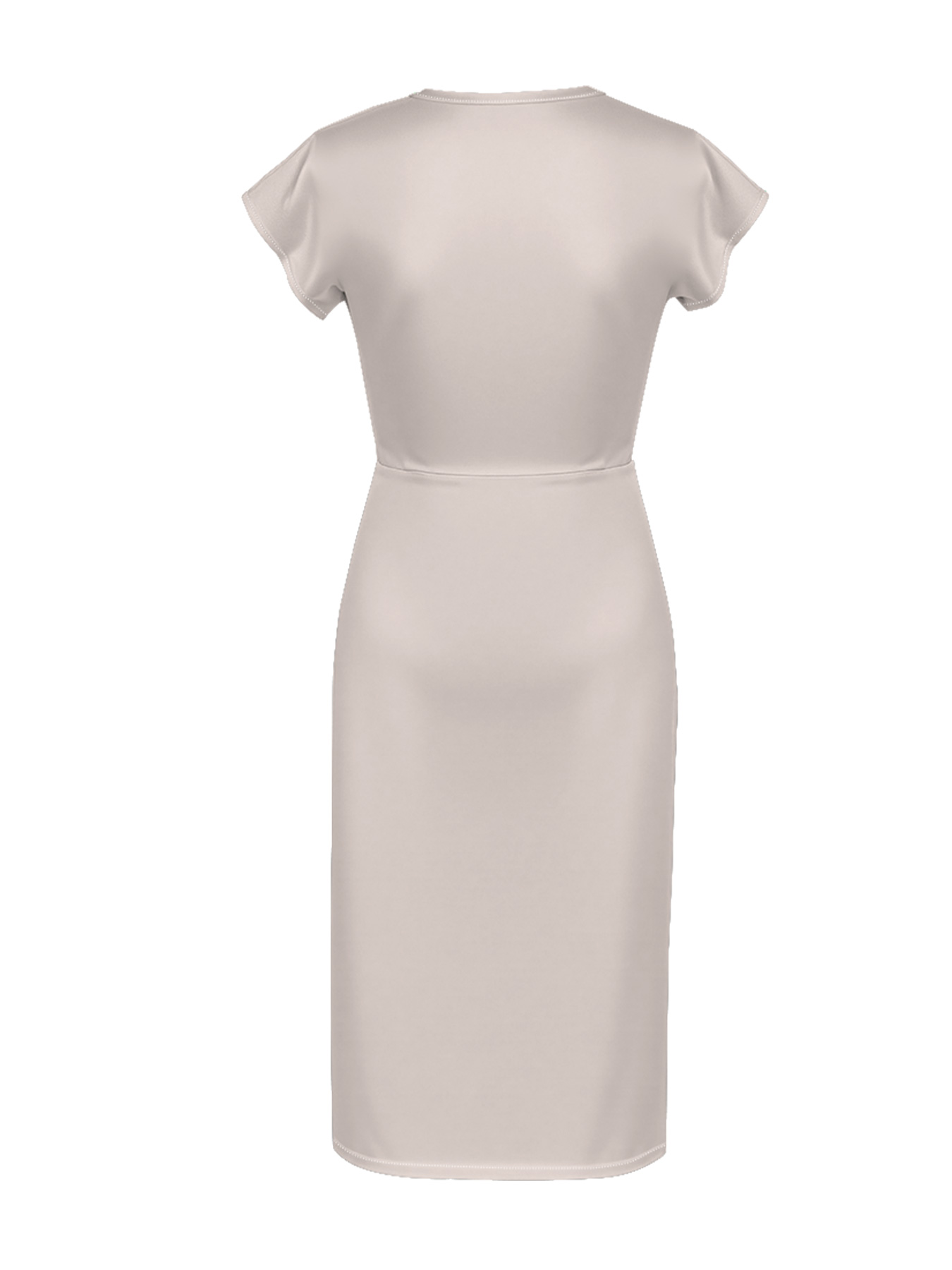 Ivory Cap Sleeve V-Neck Midi Dress